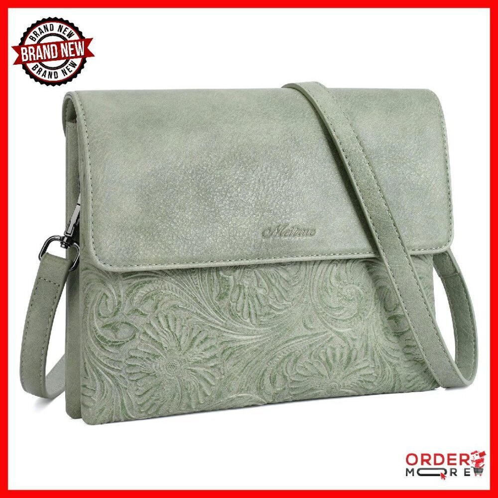 Vegan Leather Crossbody Bag with Phone Pocket & Adjustable Strap